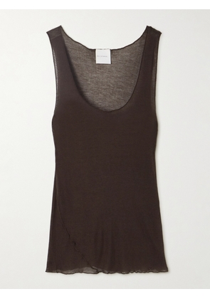 Deiji Studios - Recycled Ribbed-knit Tank - Brown - xx small,x small,small,medium,large,x large