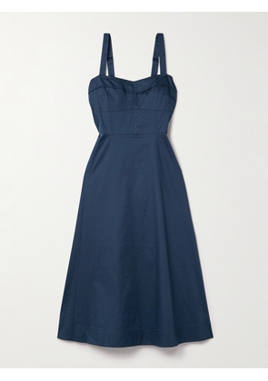 Veronica Beard - Aila Paneled Cotton-blend Poplin Midi Dress - Blue - US0,US2,US4,US6,US8,US10,US12