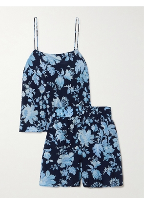 Olivia von Halle - Calypso Floral-print Silk Pajamas - Blue - x small,small,medium,large,x large