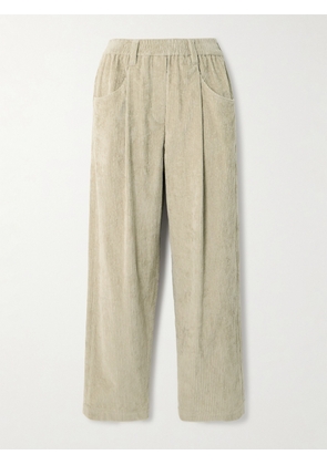 Brunello Cucinelli - Cotton-blend Corduroy Tapered Pants - Neutrals - IT36,IT38,IT40,IT42,IT44,IT46,IT48,IT50,IT52