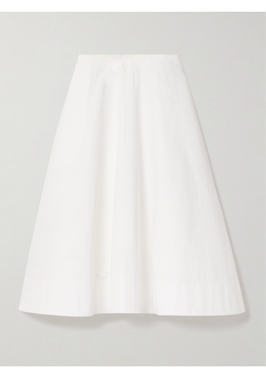 KHAITE - Renta Cotton-poplin Midi Skirt - White - US0,US2,US4,US6,US8,US10,US12