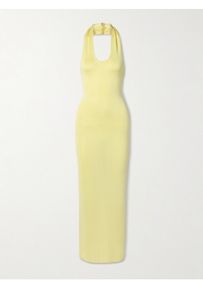 KHAITE - Coraline Jersey Halterneck Maxi Dress - Yellow - x small,small,medium,large,x large