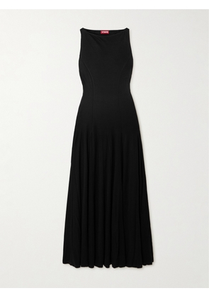 STAUD - Gramercy Pleated Stretch-jersey Maxi Dress - Black - x small,small,medium,large,x large
