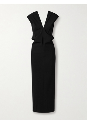 KHAITE - Ima Wool-blend Grain De Poudre Maxi Dress - Black - US0,US2,US4,US6,US8,US10,US12