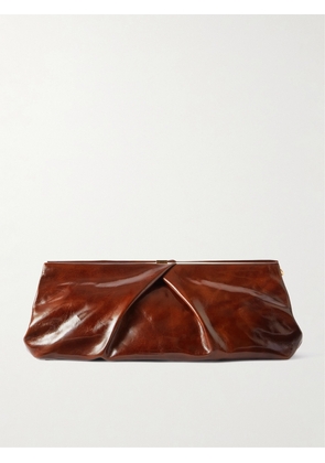 Dries Van Noten - Textured-leather Clutch - Brown - One size