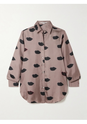 Stella McCartney - Printed Silk-crepe Shirt - Brown - IT36,IT38,IT40,IT42,IT44,IT46,IT48,IT50