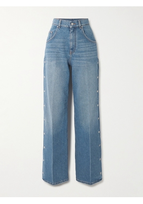 Stella McCartney - Button-detailed Mid-rise Flared Jeans - Blue - 24,25,26,27,28,29,30,31,32