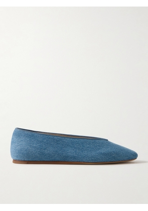 Le Monde Béryl - Regency Grosgrain-trimmed Denim Ballet Flats - Blue - IT35,IT36,IT36.5,IT37,IT37.5,IT38,IT38.5,IT39,IT39.5,IT40,IT41,IT42