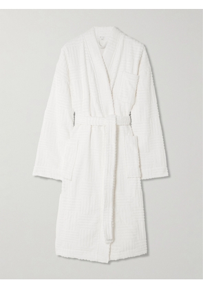 Skin - Serenity Belted Organic Cotton-jacquard Robe - White - 0,1,2,3,4,5