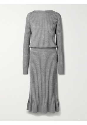 Proenza Schouler - Eden Reversible Ribbed Wool And Silk-blend Midi Dress - Gray - x small,small,medium,large,x large