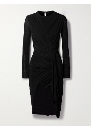 Isabel Marant - Zorah Draped Ruched Stretch-jersey Midi Dress - Black - FR 34,FR 36,FR 38,FR 40,FR 42,FR 44