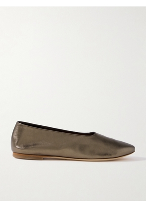 STAUD - Alba Metallic Leather Ballet Flats - Brown - IT35,IT36,IT36.5,IT37,IT37.5,IT38,IT38.5,IT39,IT39.5,IT40,IT40.5,IT41,IT41.5,IT42