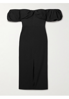 Isabel Marant - Darlena Strapless Gathered Hemp-blend Midi Dress - Black - FR 34,FR 36,FR 38,FR 40,FR 42,FR 44