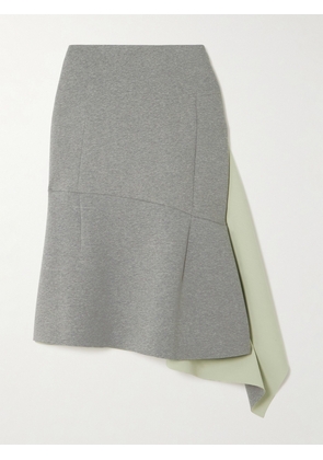 Dries Van Noten - Wrap-effect Cotton-blend Ponte Midi Skirt - Gray - FR 34,FR 36,FR 38,FR 40,FR 42,FR 44