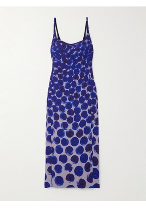 Dries Van Noten - Printed Crepe Midi Dress - Blue - FR 34,FR 36,FR 38,FR 40,FR 42