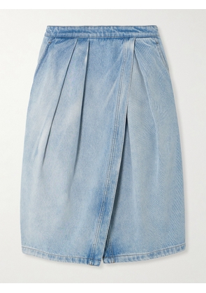 Dries Van Noten - Pleated Denim Midi Skirt - Blue - FR 34,FR 36,FR 38,FR 40,FR 42,FR 44