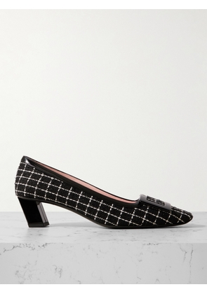 Roger Vivier - Belle Vivier 45 Patent Leather-trimmed Tweed Pumps - Black - IT34,IT35,IT35.5,IT36,IT36.5,IT37,IT37.5,IT38,IT38.5,IT39,IT39.5,IT40,IT40.5,IT41,IT41.5,IT42