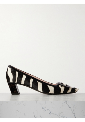 Roger Vivier - 45 Buckle-embellished Zebra-print Pony Hair Pumps - Animal print - IT36,IT36.5,IT37,IT37.5,IT38,IT38.5,IT39,IT39.5,IT40,IT41,IT42