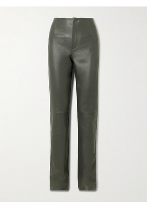 The Frankie Shop - Ziggy Darted Leather Straight-leg Pants - Gray - x small,small,medium,large,x large