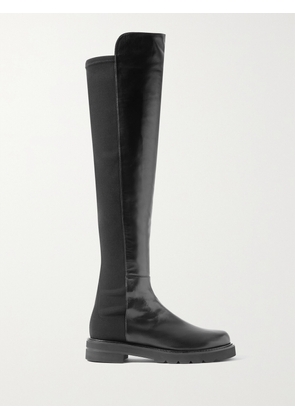 Stuart Weitzman - 5050 Lift Leather And Stretch Over-the-knee Boots - Black - IT35,IT35.5,IT36,IT36.5,IT37,IT37.5,IT38,IT38.5,IT39,IT39.5,IT40,IT40.5,IT41,IT41.5,IT42