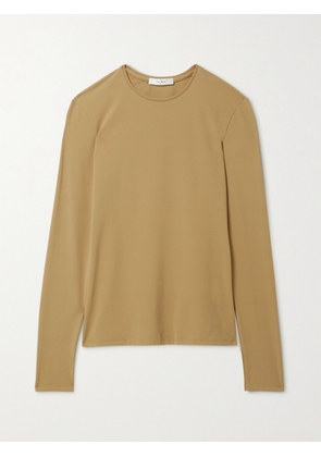 The Row - Essentials Iverness Stretch-jersey Top - Brown - x small,small,medium,large,x large