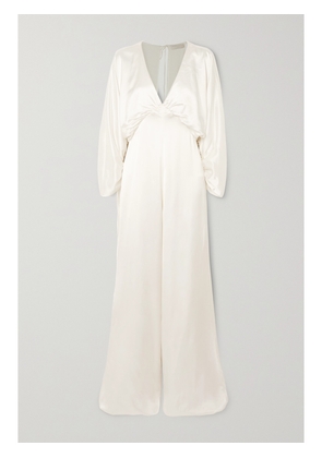 VANESSA COCCHIARO - Backless Washed-satin Jumpsuit - Ivory - FR 34,FR 36,FR 38,FR 40,FR 42,FR 44