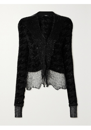 Balmain - Spencer Sequin-embellished Jacquard-knit Jacket - Black - FR 34,FR 36,FR 38,FR 40,FR 42