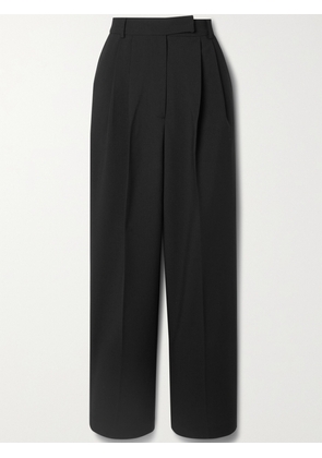 The Frankie Shop - Bea Pleated Crepe Straight-leg Pants - Black - x small,small,medium,large