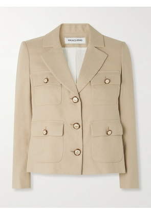 Veronica Beard - Schuyler Linen-blend Twill Jacket - Gray - US0,US2,US4,US6,US8,US10,US12,US14