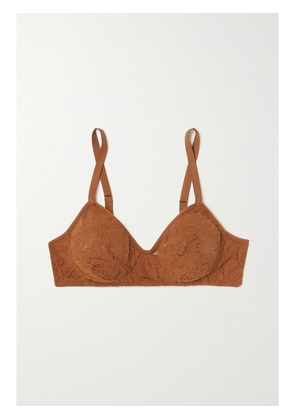 ARAKS - Tamara Stretch-lace Soft-cup Bra - Brown - x small,small,medium,large