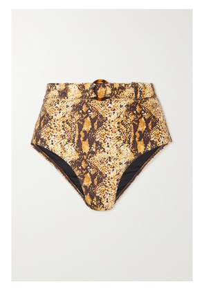 Faithfull - + Net Sustain Goa Belted Snake-print Bikini Briefs - Animal print - x small,small,medium,large,x large,xx large