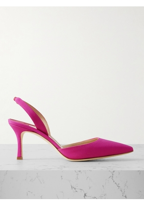 Manolo Blahnik - Carolyne 70 Silk Crepe De Chine Slingback Pumps - Pink - IT35,IT35.5,IT36,IT36.5,IT37,IT37.5,IT38,IT38.5,IT39,IT39.5,IT40,IT40.5,IT41,IT41.5,IT42,IT43