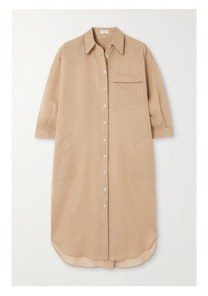 Brunello Cucinelli - Bead-embellished Cotton-organza Shirt - Brown - XXS,XS,S,M,L,XL,XXL,XXXL