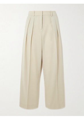 The Frankie Shop - Daytona Pleated Grain De Poudre Wide-leg Pants - Neutrals - XS,S,M,L,XL