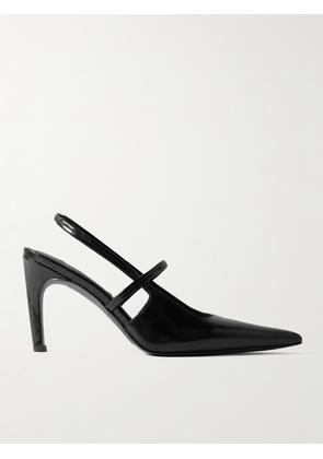 TOTEME - Glossed-leather Slingback Pumps - Black - IT35,IT36,IT37,IT38,IT39,IT40,IT41,IT42