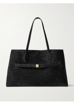 TOTEME - Lounge Large Leather-trimmed Suede Tote - Black - One size