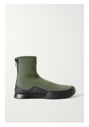 The Row - Rubber-trimmed Scuba Ankle Boots - Green - IT35,IT36,IT36.5,IT37,IT37.5,IT38,IT38.5,IT39,IT39.5,IT40,IT41,IT42