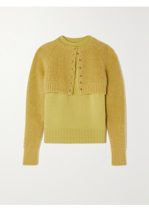 Sacai - Layered Mohair-blend And Wool Sweater - Yellow - 1,2,3,4