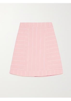 SINDISO KHUMALO - Deidre Striped Cotton Mini Skirt - Pink - UK 6,UK 8,UK 10,UK 12,UK 14
