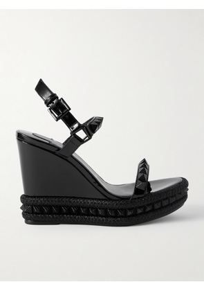 Christian Louboutin - Pyraclou 110 Studded Leather Wedge Sandals - Black - IT35,IT36,IT37,IT38,IT39,IT40,IT41,IT42