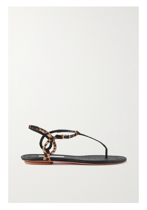 Aquazzura - Almost Bare Leopard-print Calf Hair Sandals - Animal print - IT34,IT35,IT35.5,IT36,IT36.5,IT37,IT37.5,IT38,IT38.5,IT39,IT39.5,IT40,IT40.5,IT41,IT41.5,IT42