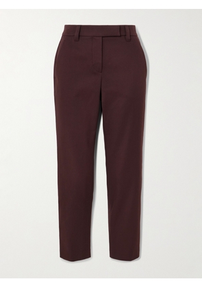 Brunello Cucinelli - Cotton-blend Twill Straight-leg Pants - Burgundy - IT36,IT38,IT40,IT42,IT44,IT46,IT48,IT50