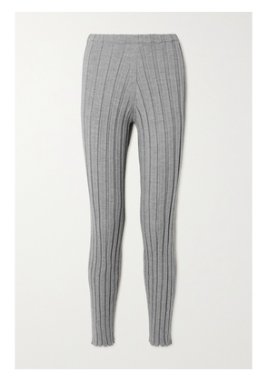 BASERANGE - Adler Ribbed Merino Wool Slim-leg Pants - Gray - x small,small,medium,large