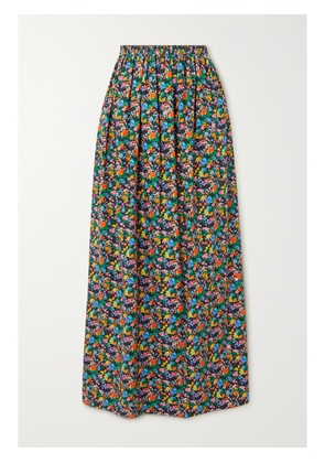 Tibi - Sabine Floral-print Cotton-poplin Maxi Skirt - Black - US0,US2,US4,US6,US8,US10,US12