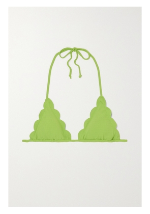 Marysia - Broadway Reversible Scalloped Triangle Bikini Top - Green - x small,small,medium,large