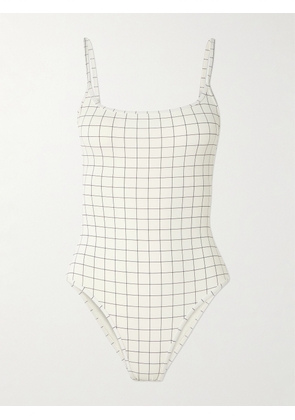 TOTEME - Windowpane Checked Swimsuit - White - x small,small,medium,large,x large