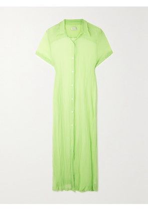 Dries Van Noten - Crinkled Silk-chiffon Midi Shirt Dress - Green - FR 34,FR 36,FR 38,FR 40,FR 42,FR 44