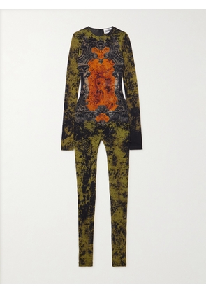 Jean Paul Gaultier - Printed Mesh Jumpsuit - Orange - xx small,x small,small,medium,large,x large