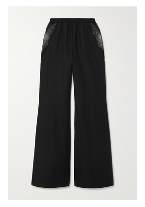 Gabriela Hearst - Enrica Lace-trimmed Cashmere Wide-leg Pants - Black - IT40,IT42,IT44,IT46