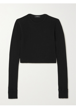 WARDROBE.NYC - + Hailey Bieber Cropped Cotton-blend Top - Black - xx small,x small,small,medium,large,x large